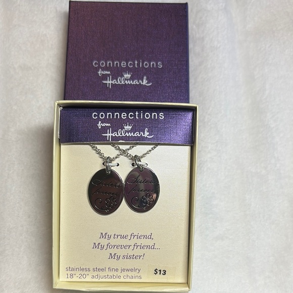 Hallmark Silver Tone Pendant Necklace Set - Stainless Steel - Picture 1 of 3
